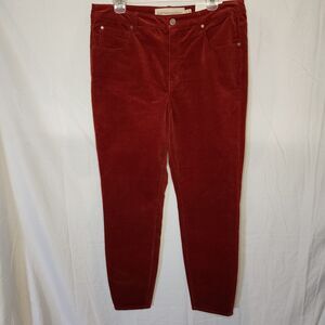 NWT Soft Surroundings Womens 14 Missy Skinny Full Length Corduroy Pants Red